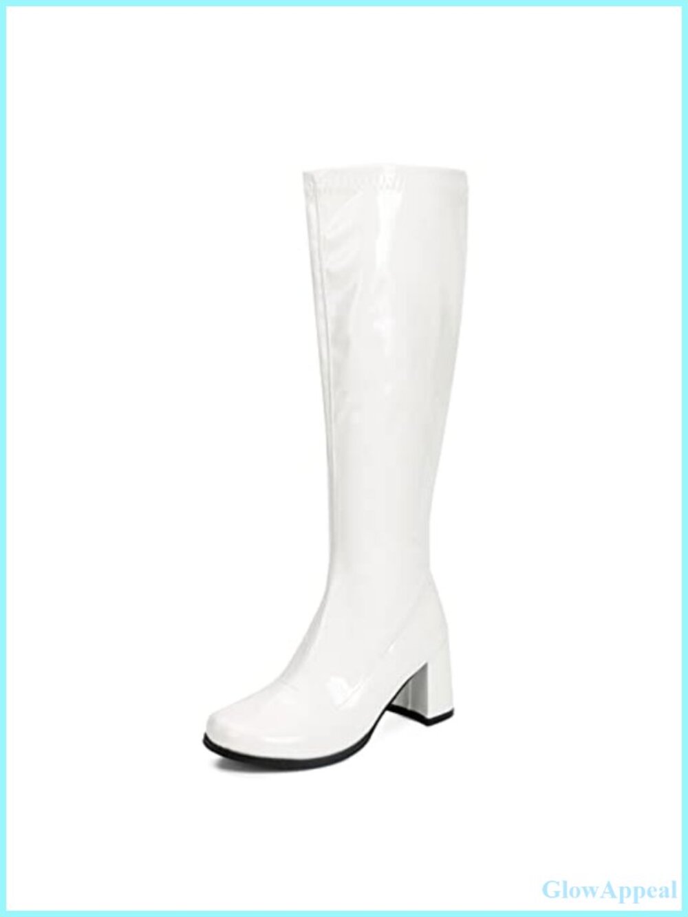Women's Gogo Boots Chunky Heel Knee High Boots Square Toe Zip